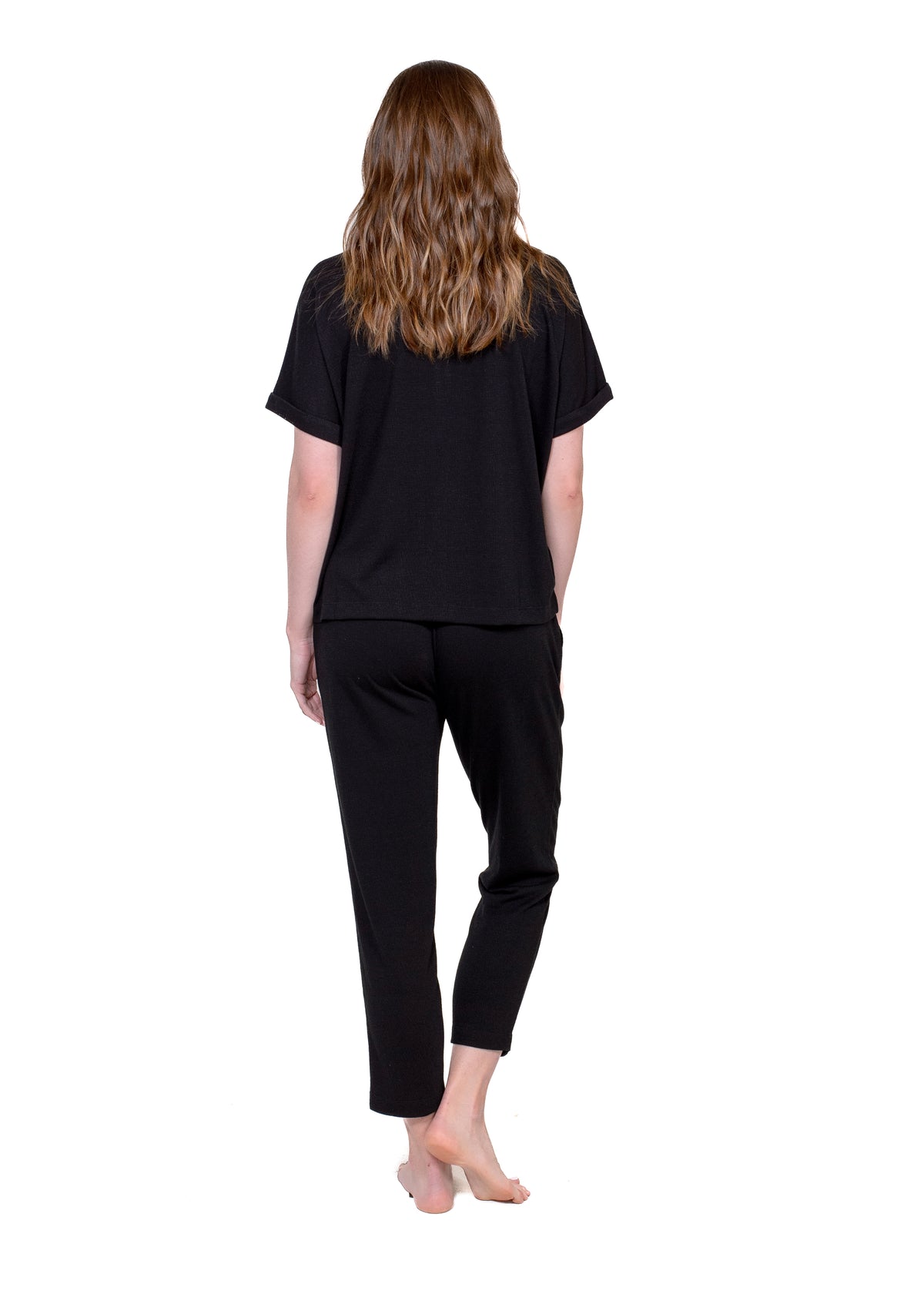 BUTTON FRONT TOP & TAPERED PANT SET