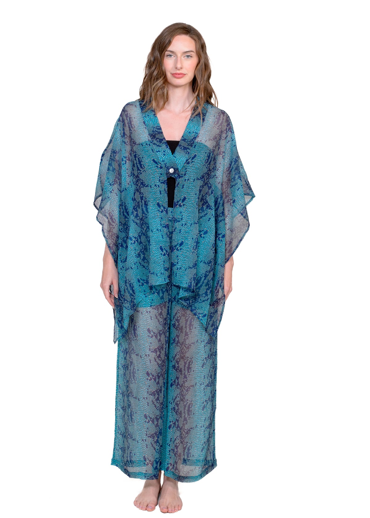 CHIFFON PONCHO COVER UP