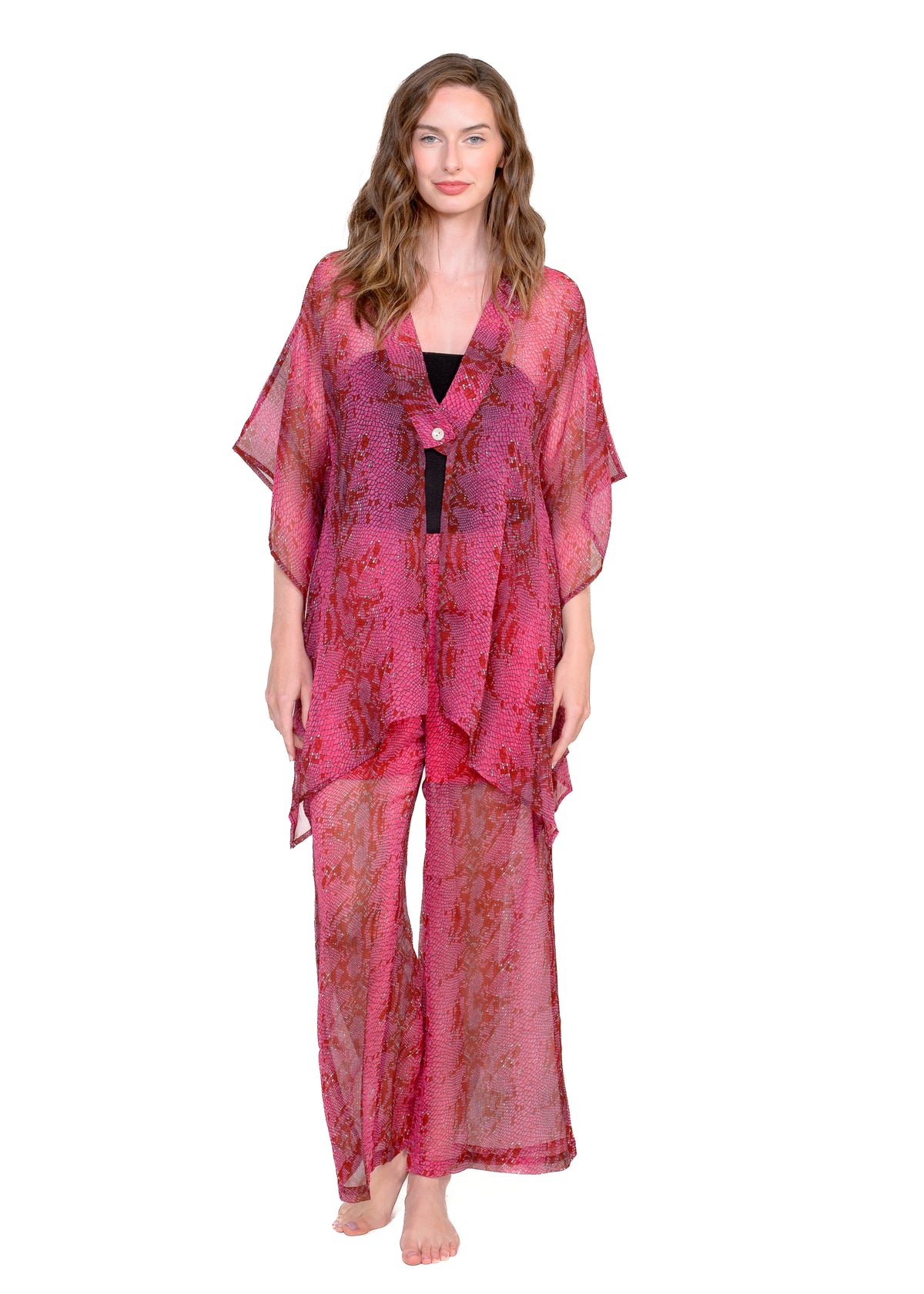 CHIFFON PONCHO COVER UP