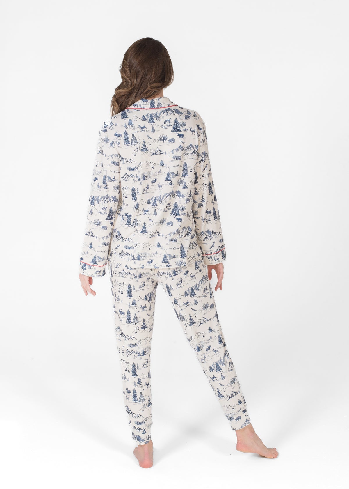 NOTCH COLLAR TOP & JOGGER PAJAMA GIFT SET