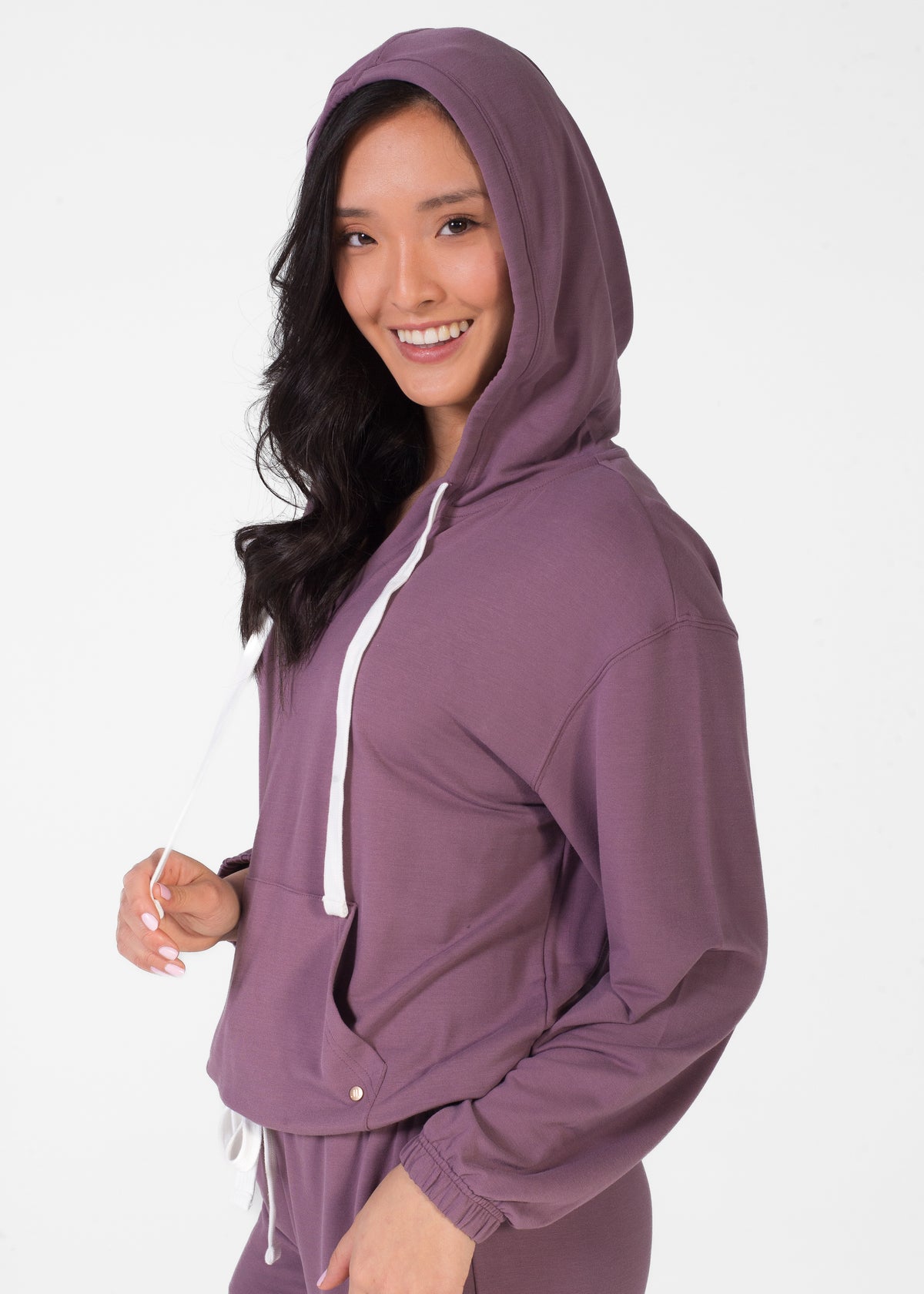 V NECK HOODY