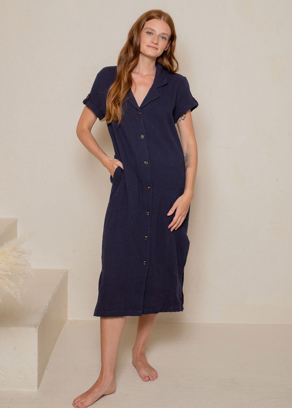 Gauze shirt dress hotsell