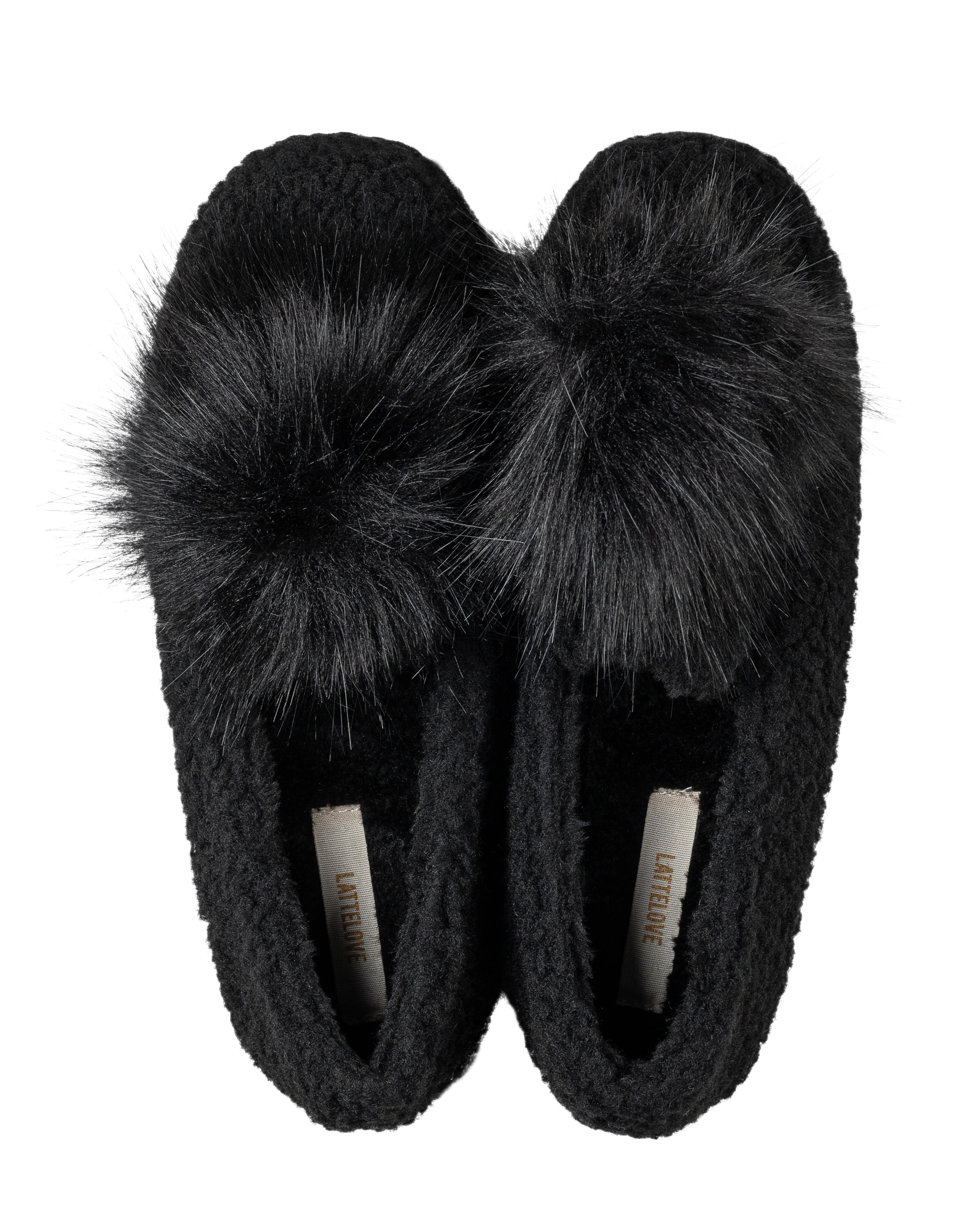 Slippers with fur online pom pom